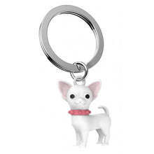 Load image into Gallery viewer, White Chihuahua Keyring