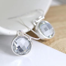 Load image into Gallery viewer, Silver Plated Crystal Round Earrings
