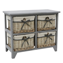 Load image into Gallery viewer, Grey 4 Drawer Willow Wide Storage Unit

