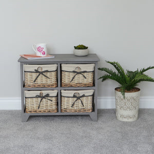 Grey 4 Drawer Willow Wide Storage Unit