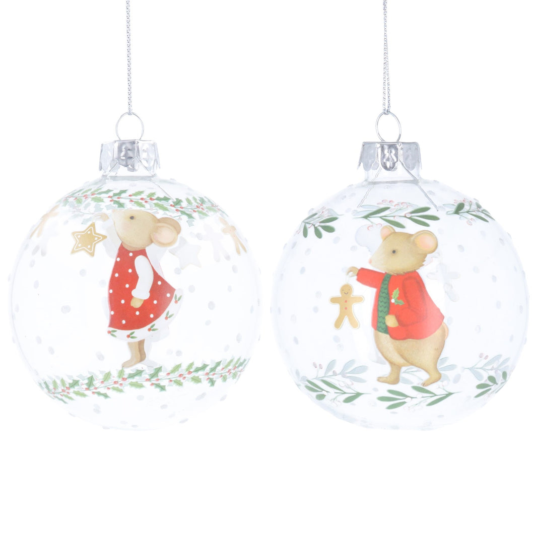 Clear Mouse Holly & Alfie Glass Ball