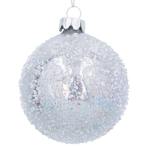 Silver Beaded Glass Ball