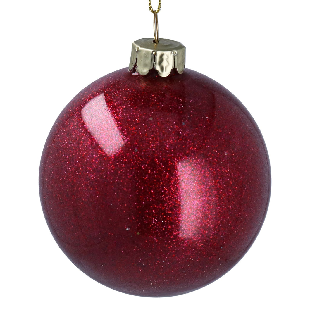 Plum Glitter Sealed Glass Ball