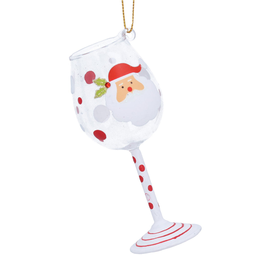 Santa Wine Glass Dec