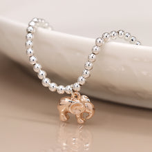 Load image into Gallery viewer, Silver Plated Bracelet Rose Gold Elephant
