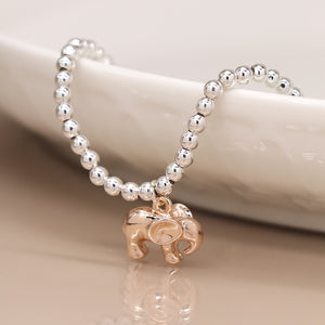 Silver Plated Bracelet Rose Gold Elephant