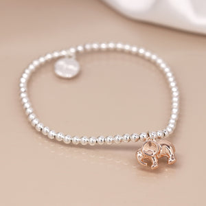 Silver Plated Bracelet Rose Gold Elephant