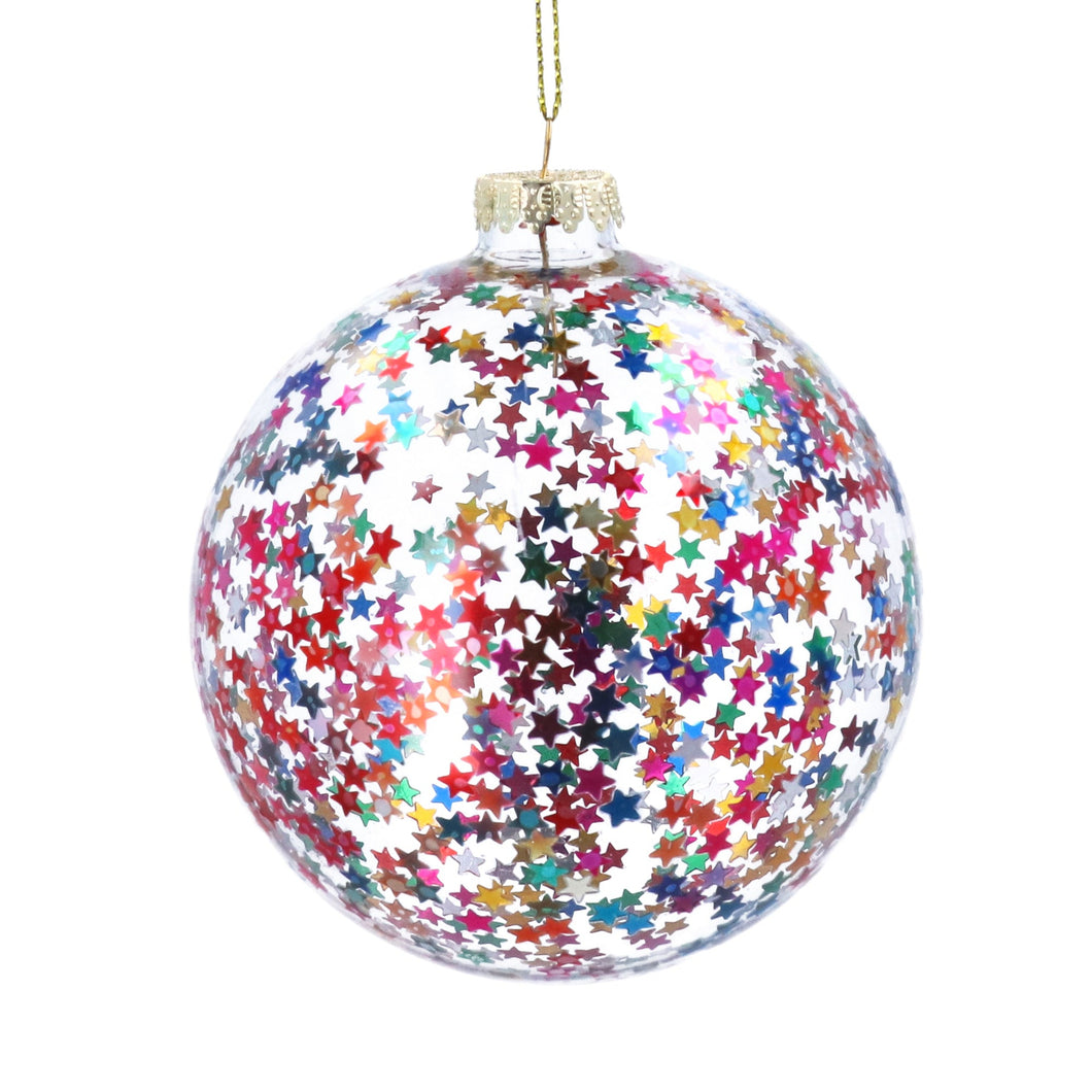 Multicolour Star Confetti Bauble