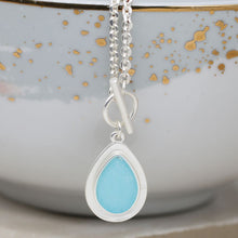 Load image into Gallery viewer, Aqua Stone Teardrop Necklace
