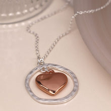 Load image into Gallery viewer, Silver Hoop and Rose Gold Heart Necklace
