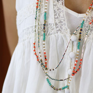Turquoise Coral Boho Necklace
