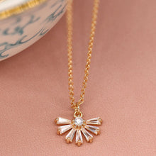 Load image into Gallery viewer, Gold Deco Fan necklace
