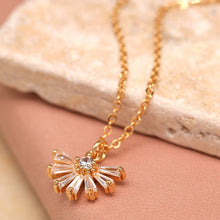 Load image into Gallery viewer, Gold Deco Fan necklace
