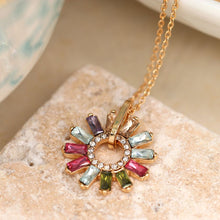 Load image into Gallery viewer, Golden Crystal Flower Charm Necklace
