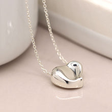 Load image into Gallery viewer, Silver Wavy Heart Stud Necklace
