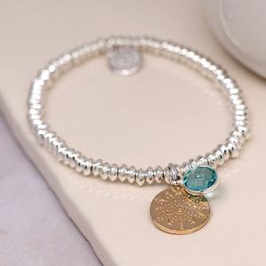 Silver Aqua Crystal Bracelet