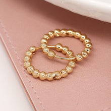 Load image into Gallery viewer, Faux Gold Plated Bobble Hoop Earrings
