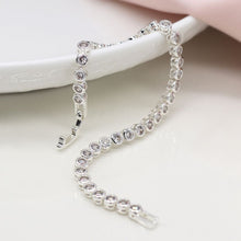 Load image into Gallery viewer, Silver Plated Round Cup Chain Crystal Bracelet
