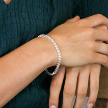 Load image into Gallery viewer, Silver Plated Round Cup Chain Crystal Bracelet
