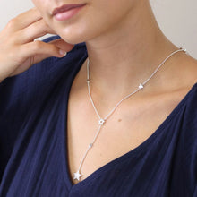 Load image into Gallery viewer, Silver Plated Multi Star Lariat Necklace with Crystal Detail
