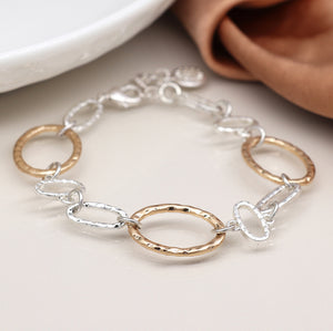 Hammered Linked Hoops Bracelet