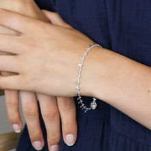 Load image into Gallery viewer, Silver Plated Multi Star &amp; Tiny Bead Chain Bracelet
