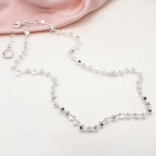 Load image into Gallery viewer, Silver Plated Multi Star &amp; Tiny Bead Chain Necklace
