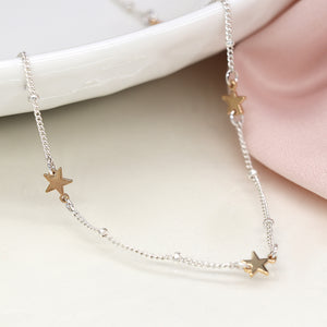 Chain And Faux Gold Stars Necklace