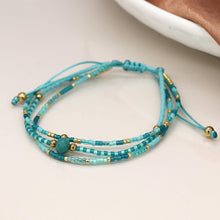 Load image into Gallery viewer, Turquoise Mix Adjustable Beaded Bracelet
