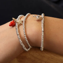 Load image into Gallery viewer, Silver Plated Bead Bracelet with Golden Star
