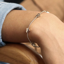 Load image into Gallery viewer, Golden Adjustable Snake Chain Hearts Bracelet
