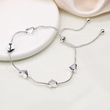 Load image into Gallery viewer, Golden Adjustable Snake Chain Hearts Bracelet

