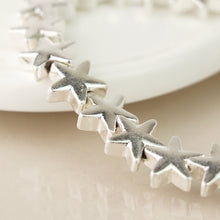 Load image into Gallery viewer, Silver Plated Worn Small stars Stretch Bracelet
