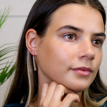 Load image into Gallery viewer, Silver Plated Brushed Drop Earrings
