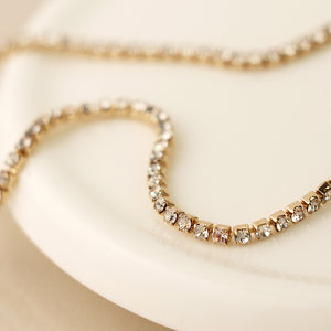 Golden Elegant Fine Chain Crystal Necklace