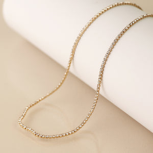 Golden Elegant Fine Chain Crystal Necklace