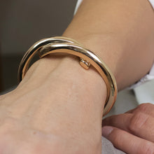 Load image into Gallery viewer, Golden Crossover Hinged Bangle
