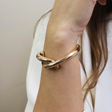 Load image into Gallery viewer, Golden Crossover Hinged Bangle
