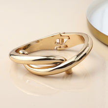 Load image into Gallery viewer, Golden Crossover Hinged Bangle
