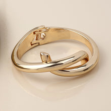 Load image into Gallery viewer, Golden Crossover Hinged Bangle
