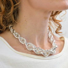 Load image into Gallery viewer, Silver Plated Chunky Twist Chain Necklace
