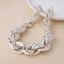 Load image into Gallery viewer, Silver Plated Chunky Twist Chain Necklace
