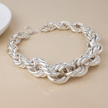 Load image into Gallery viewer, Silver Plated Chunky Twist Chain Necklace
