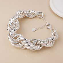 Load image into Gallery viewer, Silver Plated Chunky Twist Chain Bracelet
