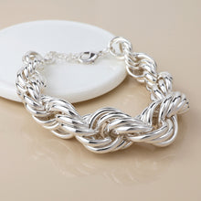 Load image into Gallery viewer, Silver Plated Chunky Twist Chain Bracelet
