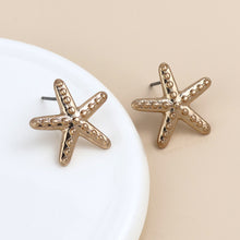 Load image into Gallery viewer, Golden Single Starfish Stud Earrings

