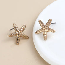 Load image into Gallery viewer, Golden Single Starfish Stud Earrings
