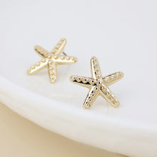 Load image into Gallery viewer, Golden Single Starfish Stud Earrings
