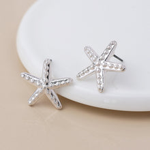 Load image into Gallery viewer, Silver Plated Single Starfish Stud Earrings
