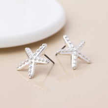 Load image into Gallery viewer, Silver Plated Single Starfish Stud Earrings
